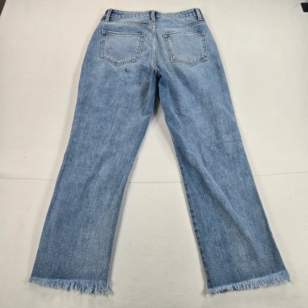 NWT Flying Monkey Distressed Raw Hem Straight Leg Jeans Women's Size 27